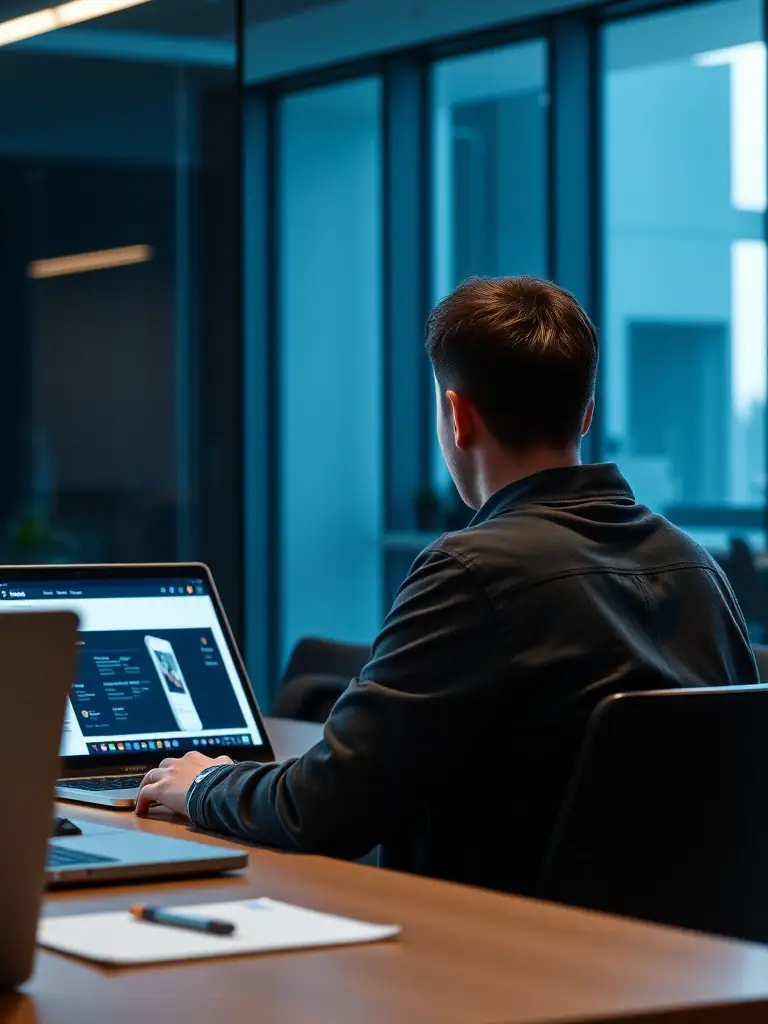 A person using a MacBook to get a quote on SellMyApple's website, with a focus on the easy-to-use interface.